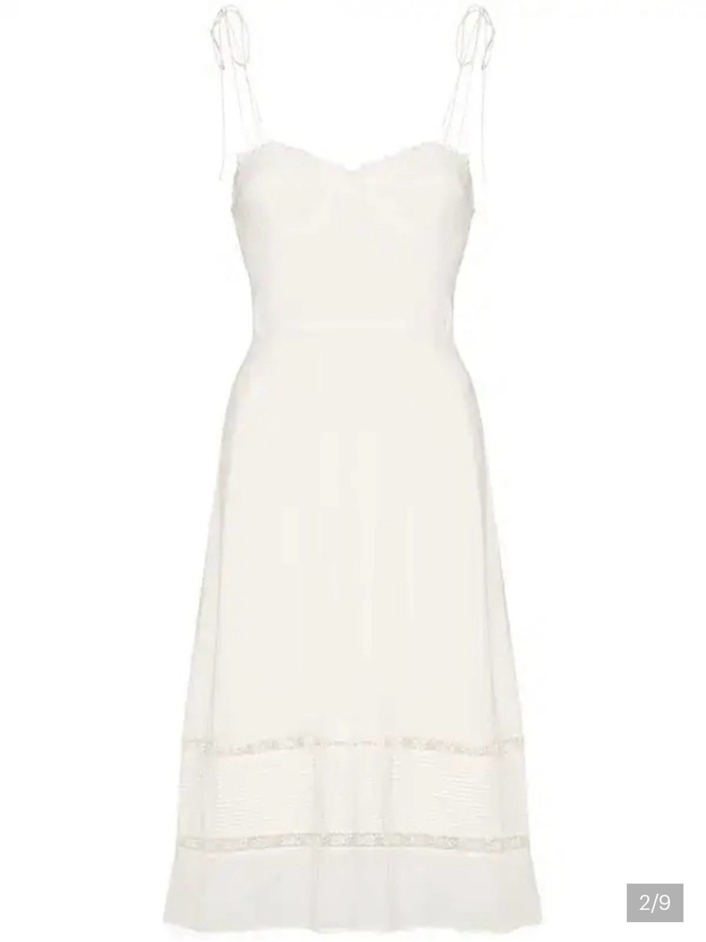 NWT Reformation Ronan Midi Dress Lace Ivory Tie Strap sz 4 - Picture 9 of 10